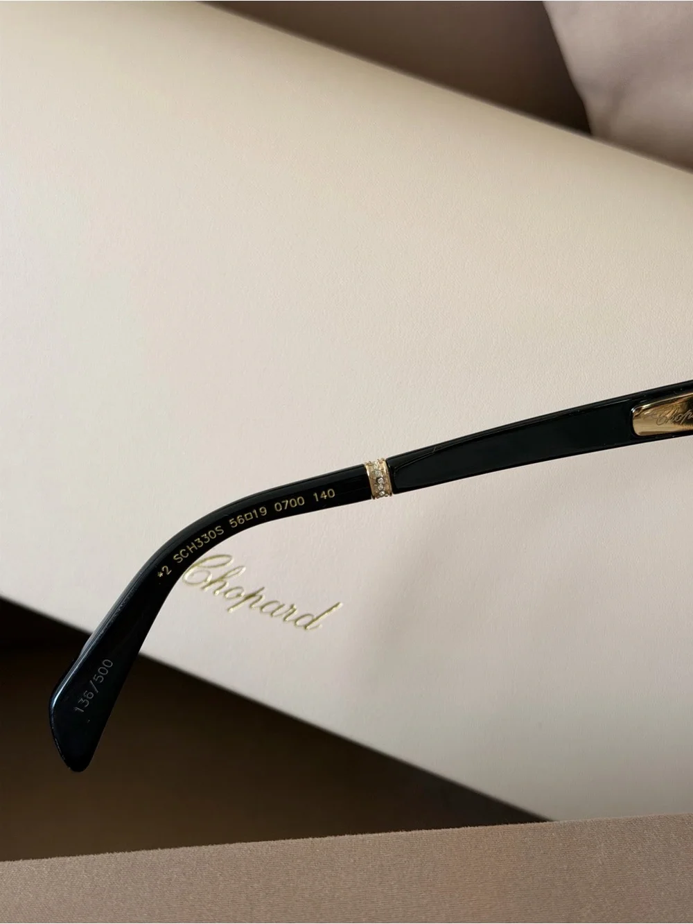NEW Chopard Limited Edition SCH330S 0700 Sunglasses Gold Crystal Authentic